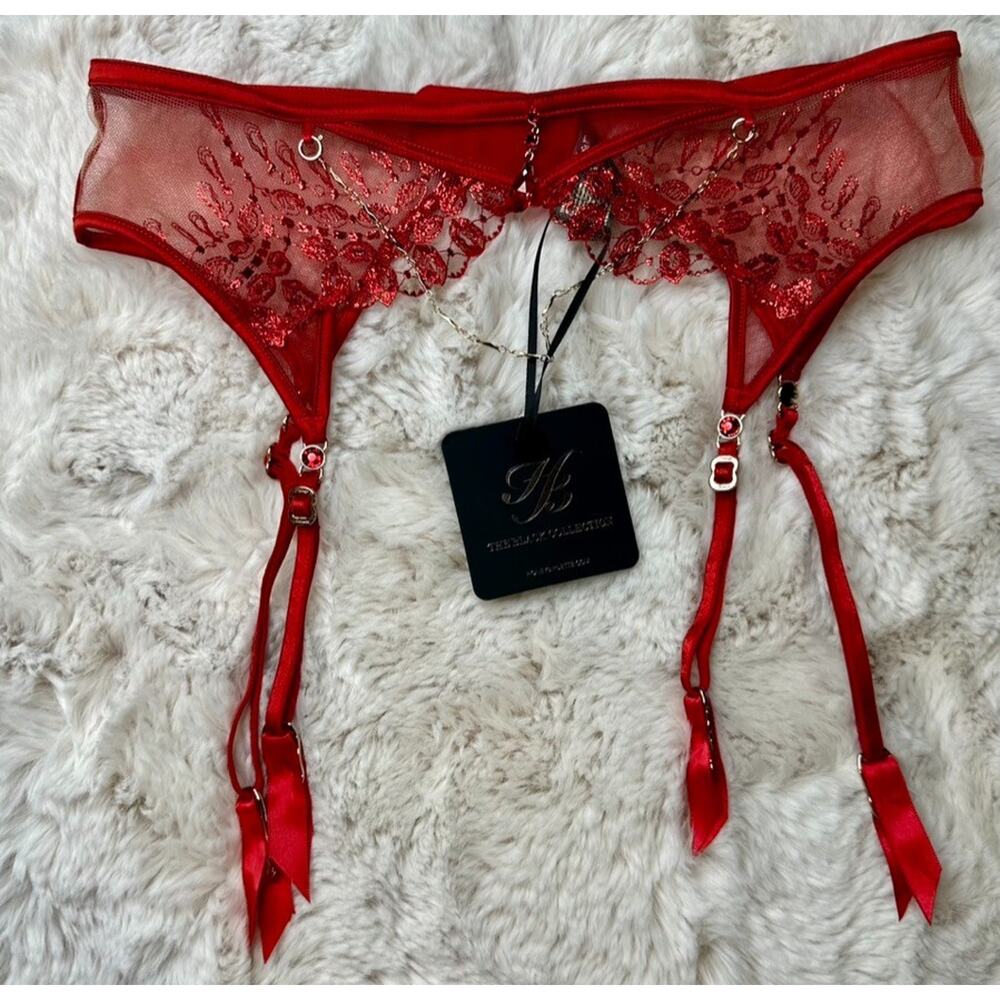 Honey Birdette RUBY ✨❤️ Red & Gold Garter Small